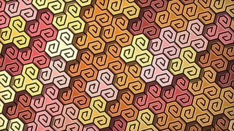Abstract Geometric Hexagon Swirl Pattern Background in Warm Autumn Colors Top Stock Illustration
