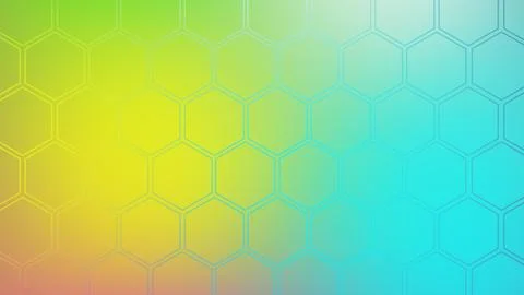 Abstract geometric hexagonal pattern with a vibrant gradient of yellow gree.. Stockillustratie