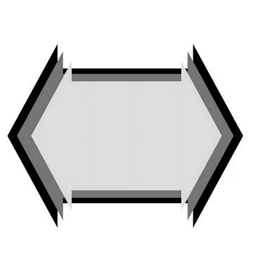 Abstract geometric hexagonal shape with layered shading and sharp edges Stock Illustration