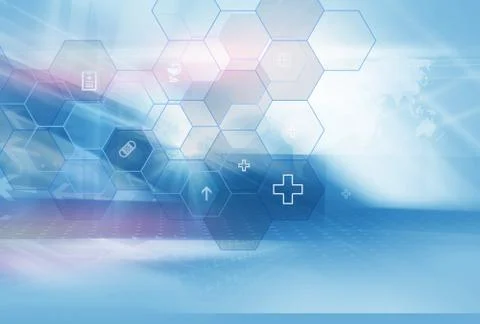 Abstract geometric hexagonal shape medicine and science background concept Иллюстрация