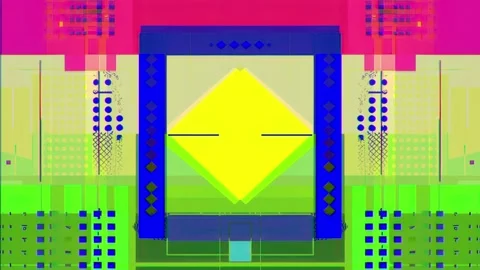 Abstract Geometric Hi-Tech Glitch Pattern Seamless Futuristic Visual Loop Stock Footage 315416014