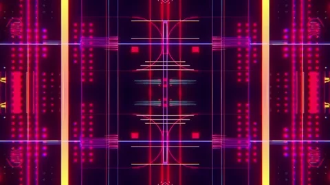 Abstract Geometric Hi-Tech Glitch Seamless Futuristic Cyberpunk Visuals Stock Footage 315416447