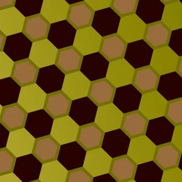 Abstract Geometric Honeycomb Pattern. Art Style Mosaic Background. Hexagons. Stock Illustration