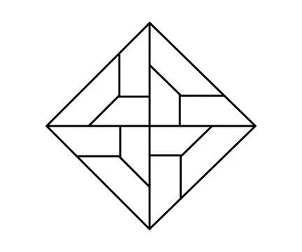 Abstract Geometric Illusion with Symmetrical Triangles for icon logo. Stock Illustration