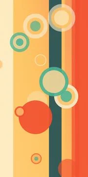 Abstract geometric illustration featuring overlapping colorful circles and .. Stock Illustration