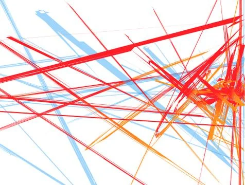 Abstract geometric illustration with random, chaotic elements Stock Illustration