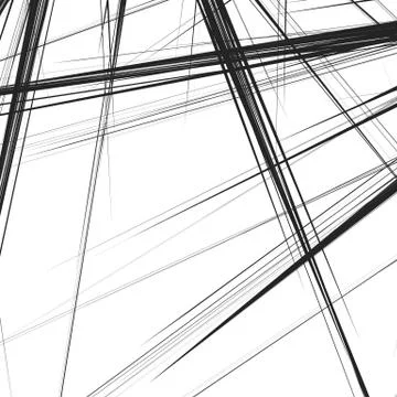 Abstract geometric illustration with random, chaotic elements Stock Illustration