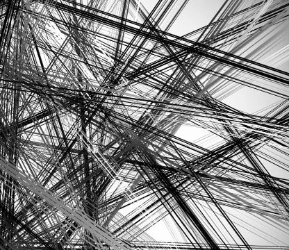 Abstract geometric illustration with random, chaotic elements Stock Illustration