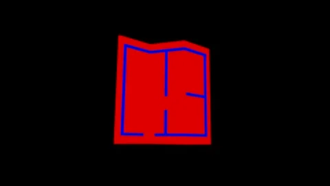 Abstract Geometric Illustration with Red and Blue Lines on Black Background Video stock 341921682