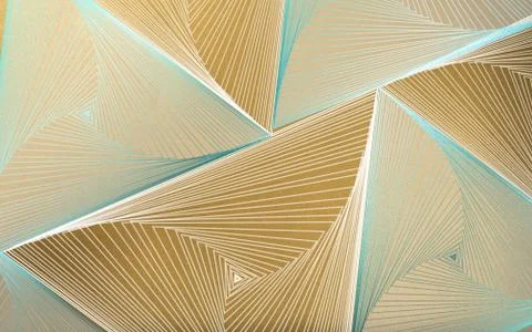 Abstract geometric illustration of triangular lines on a green background Stock Illustration