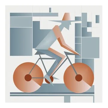 Abstract geometric image of a cyclist Stock Illustration