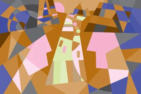 Abstract geometric image of a man and a woman Stock Illustration