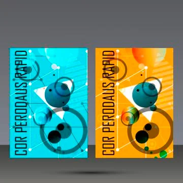 Abstract geometric image. Set in beautiful design pieces. A4 format template Stock Illustration