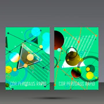 Abstract geometric image. Set in beautiful design pieces. A4 format template Stock Illustration