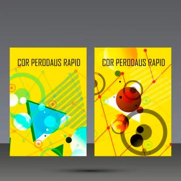 Abstract geometric image. Set in beautiful design pieces. A4 format template Stock Illustration