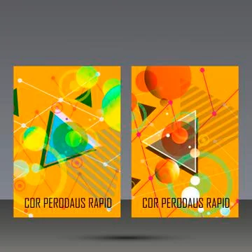 Abstract geometric image. Set in beautiful design pieces. A4 format template Stock Illustration