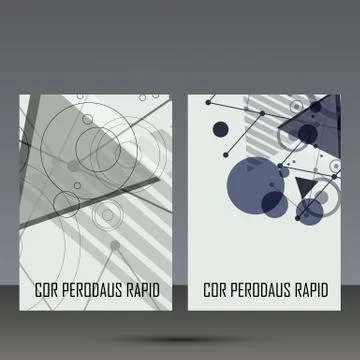 Abstract geometric image. Set in beautiful design pieces. A4 format template Stock Illustration