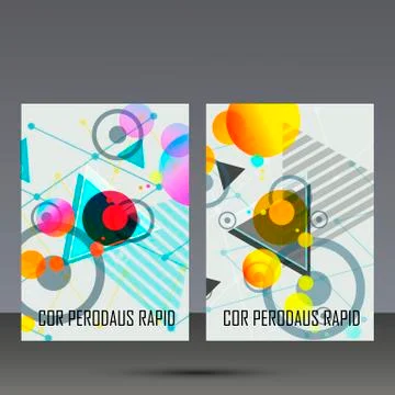 Abstract geometric image. Set in beautiful design pieces. A4 format template Stock Illustration