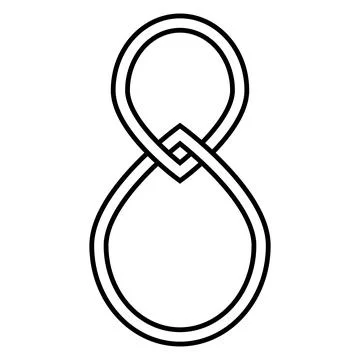 Abstract geometric infinity loop symbol with continuous symmetrical design Illustrazione stock