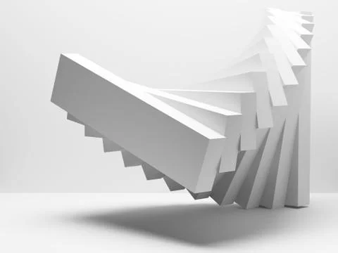 Abstract geometric installation in an empty room 库存插图