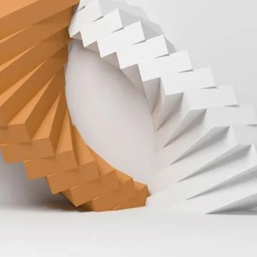 Abstract geometric installation over white Illustrazione stock