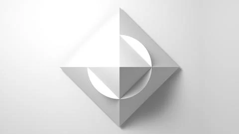 Abstract geometric installation over white wall background, 3d 스톡 일러스트