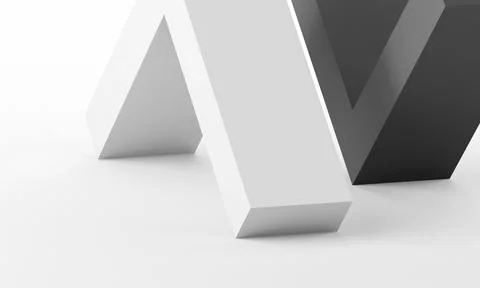 Abstract geometric installation with white and dark gray corner, 3d 스톡 일러스트