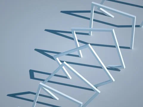 Abstract geometric installation, white square frames 3 d Stockillustratie