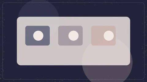Abstract geometric interface design with three circular buttons on a soft r.. Stock Illustration