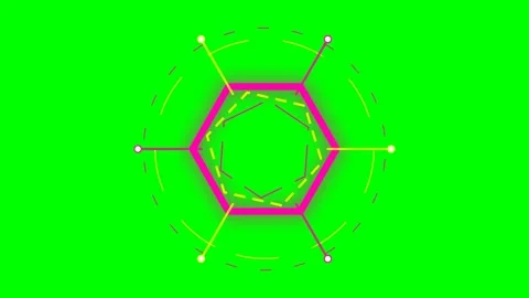 Abstract geometric interface element featuring a vibrant pink hexagon design Stock Footage 340901559