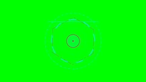 Abstract geometric interface element with a rotating polygon on green screen Stock Footage 340900571