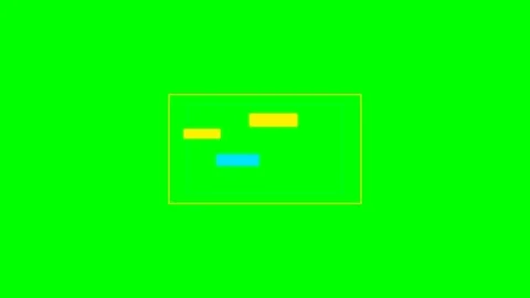 Abstract geometric interface overlay with neon rectangular shapes on green Stock Footage 340904022