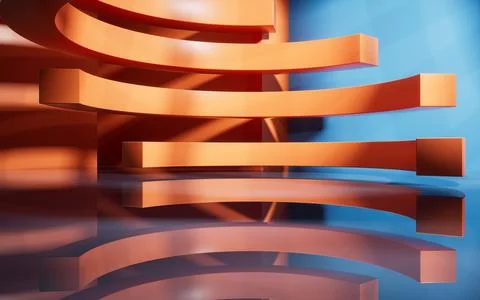 Abstract geometric interior structure, 3d rendering. Ilustración de archivo