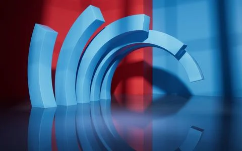 Abstract geometric interior structure, 3d rendering. Ilustración de archivo