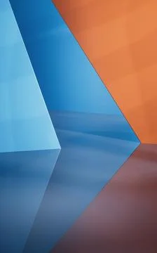 Abstract geometric interior structure, 3d rendering. Ilustración de archivo