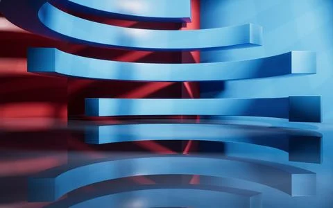 Abstract geometric interior structure, 3d rendering. Stock Illustration