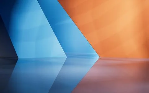 Abstract geometric interior structure, 3d rendering. Ilustración de archivo