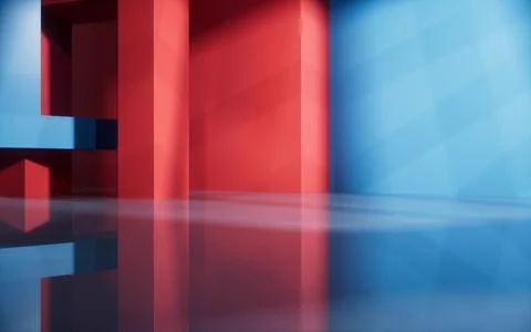 Abstract geometric interior structure, 3d rendering. Ilustración de archivo