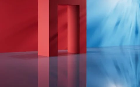Abstract geometric interior structure, 3d rendering. Ilustración de archivo