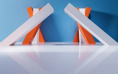 Abstract geometric interior structure, 3d rendering. Stock Illustration