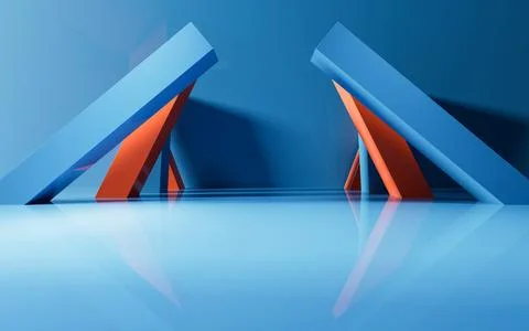 Abstract geometric interior structure, 3d rendering. Stock Illustration