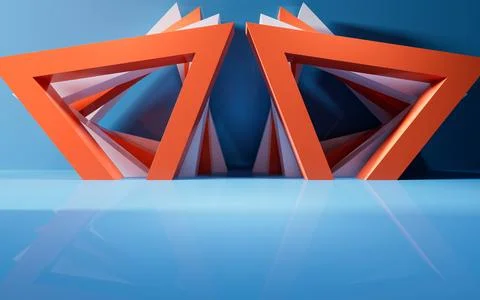 Abstract geometric interior structure, 3d rendering. Stock Illustration