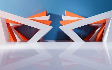 Abstract geometric interior structure, 3d rendering. Stock Illustration