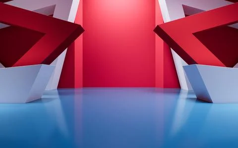 Abstract geometric interior structure, 3d rendering. Stock Illustration