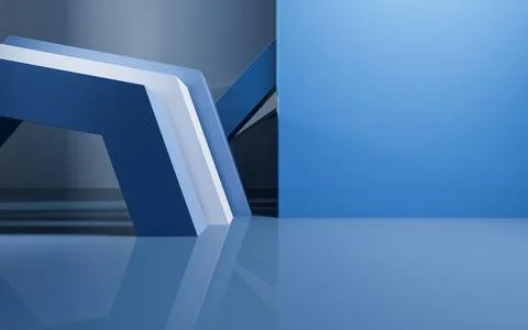 Abstract geometric interior structure, 3d rendering. Stock Illustration