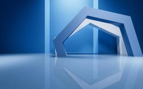 Abstract geometric interior structure, 3d rendering. Stock Illustration