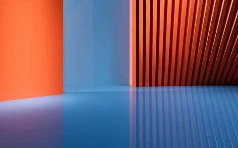 Abstract geometric interior structure, 3d rendering. Stock Illustration