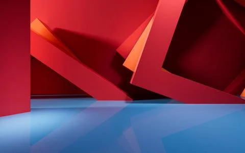 Abstract geometric interior structure, 3d rendering. Stock Illustration