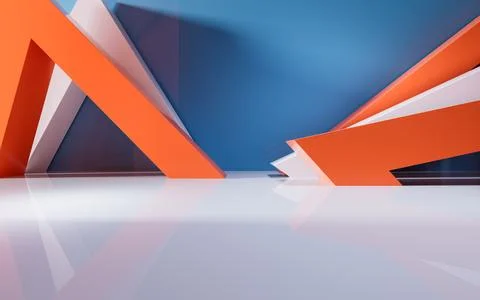 Abstract geometric interior structure, 3d rendering. Stock Illustration