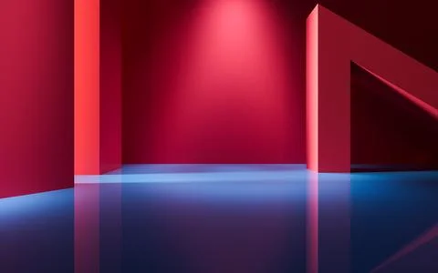 Abstract geometric interior structure, 3d rendering. Stock Illustration